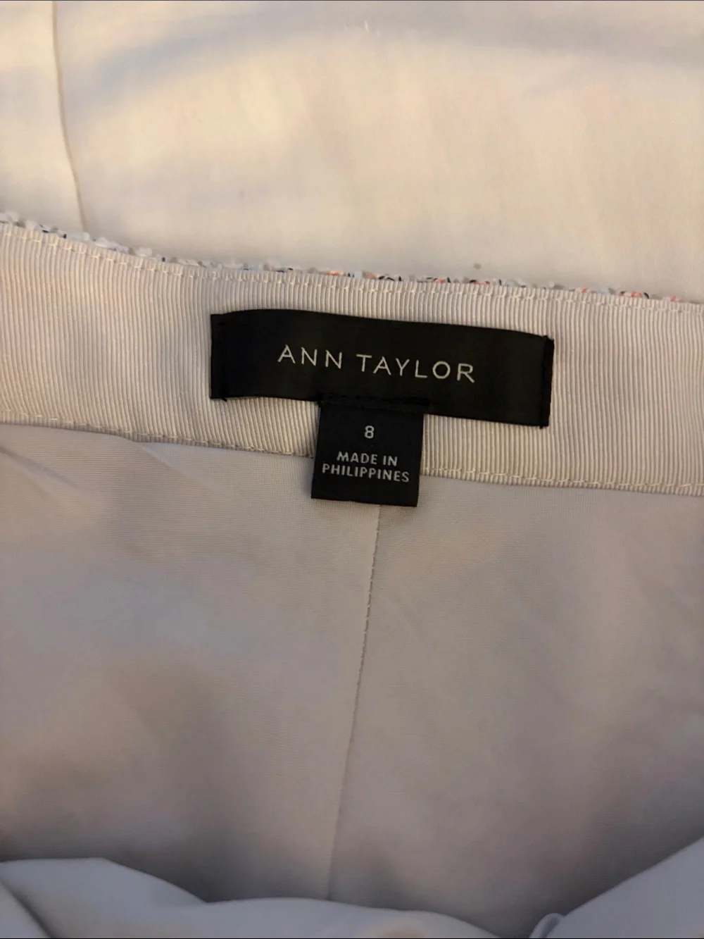 Ann Taylor Cream Tweed Midi Skirt with Flecked Detail - Picture 2 of 9